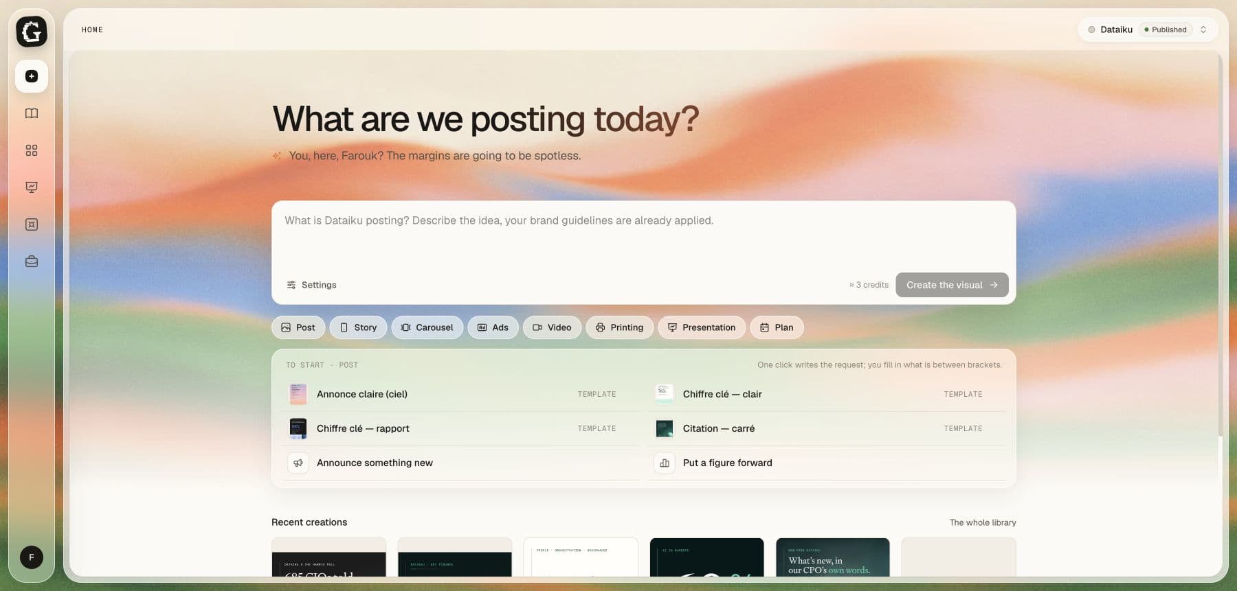 Graphist, le produit que je développe pour créer, retoucher et exporter des contenus de marque.